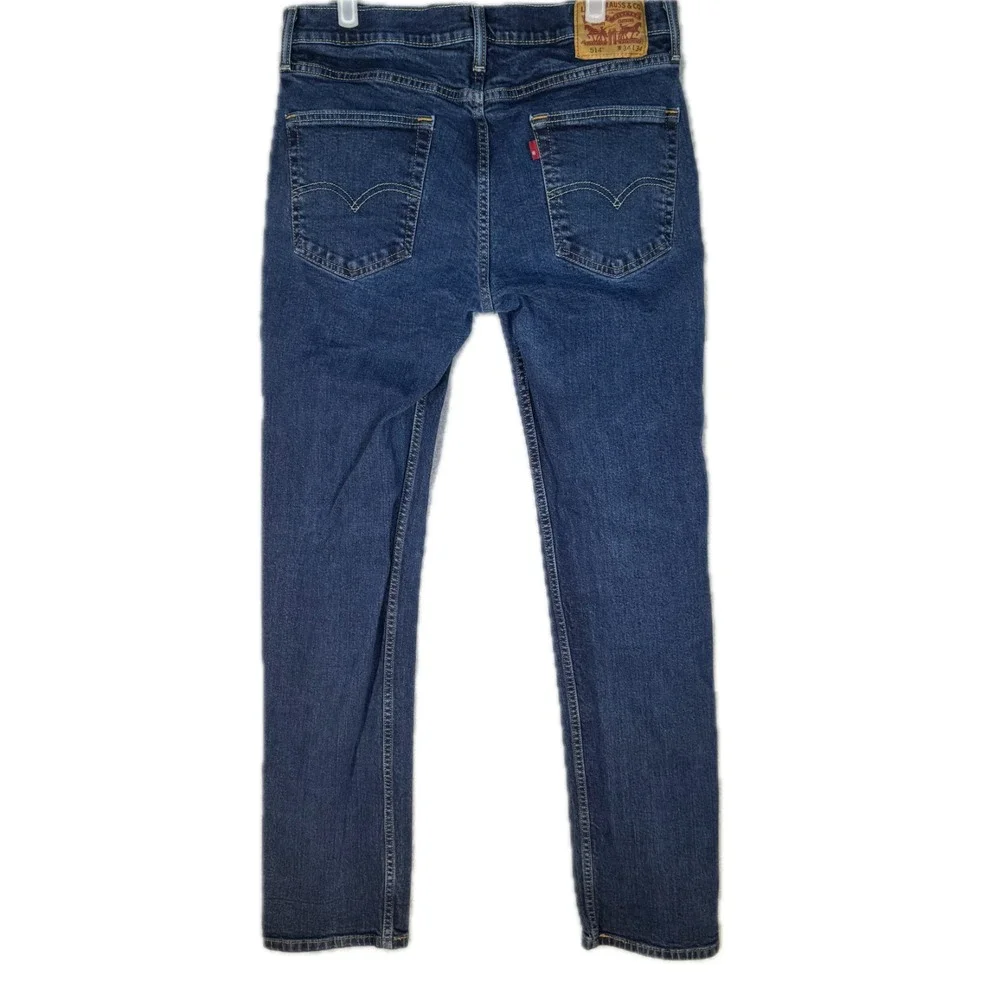 Levi's 514 Men's Jeans 34x34 Blue Denim Straight Fit Mid Rise